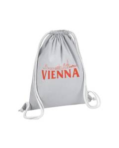 Sac de Gym en Coton Gris Vienna Minimalist Vienne Voyage Autriche Mozart 12 Litres