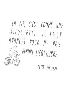 Tableau Décoratif  Citations Célèbres Albert Einstein la Vie c'Est Comme une Bicyclette il Faut Avancer Pour ne (35 cm x 30 cm)