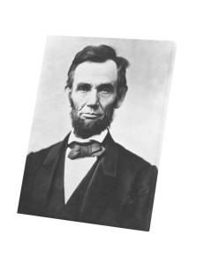 Tableau Décoratif  Abraham Lincoln Etats Unis President Photo Ancienne (60 cm x 78 cm)