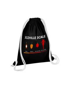 Sac de Gym en Coton Noir Scoville Scale Ma Copine Hot Piment Amour 12 Litres