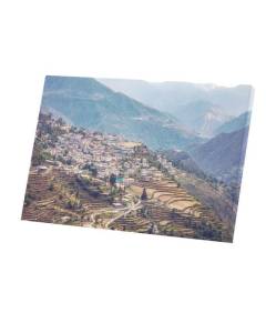 Tableau Décoratif  Village Badrinath Himalayas Montagnes Merveille de L'Inde (45 cm x 30 cm)