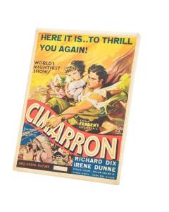 Tableau Décoratif  Vieille Affiche Anglaise de Film Cimarron Rétro Poster Cinéma Vintage  (30 cm x 39 cm)
