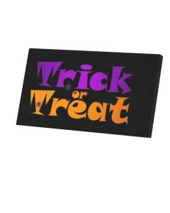 Tableau Décoratif  Halloween Trick or Treat Araignee Chauve Souris (54 cm x 30 cm)