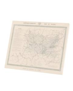 Tableau Décoratif  60 Oise Beauvais Département Carte Ancienne France Région (51 cm x 40 cm)