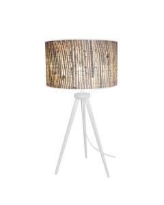 JUTE-Lampe à poser trépied bois  bois blanc Abat-jour: cylindre tissu beige,jute  1 ampoule E27 inspiration nordique P30xD30xH54cm