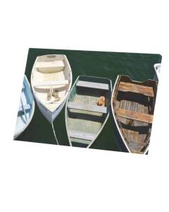 Tableau Décoratif  Petites Barques à Quai sur un Lac (45 cm x 30 cm)