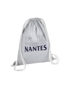 Sac de Gym en Coton Gris Nantes Minimalist France Ville Ouest Château 12 Litres