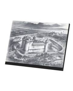 Tableau Décoratif  Caerlaverock Castle Alan Sorrell Chateau Fort Dessin (54 cm x 40 cm)