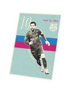 Tableau Décoratif  Lionel Messi Vintage Footballeur Foot Star (30 cm x 42 cm)