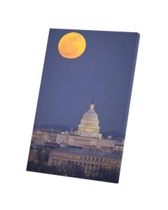 Tableau Décoratif  Lune Rousse sur le Capitole Washington USA Etats Unis (60 cm x 90 cm)