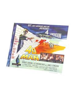 Tableau Décoratif  Vieille Affiche Anglaise de Film 4D Man Rétro Poster Cinéma Vintage  (51 cm x 40 cm)