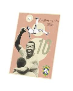 Tableau Décoratif  Pele Brésil Vintage Footballeur Foot Star (30 cm x 42 cm)