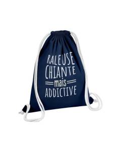 Sac de Gym en Coton Bleu Râleuse, Chiante mais Addictive Humour Personnalité 12 Litres