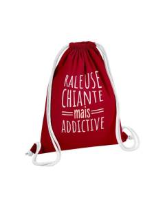 Sac de Gym en Coton Rouge Râleuse, Chiante mais Addictive Humour Personnalité 12 Litres