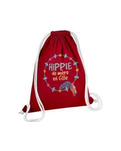 Sac de Gym en Coton Rouge Hippie de Mère en Fille Bohémien Famille Maman 12 Litres