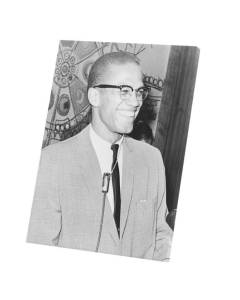 Tableau Décoratif  Malcolm X Activiste Droits de l'Homme Portrait Vintage (60 cm x 83 cm)