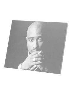 Tableau Décoratif  Tupac Shakur Star Portrait Noir et Blanc Rapper Rap Hip Hop Legend (50 cm x 40 cm)