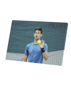 Tableau Décoratif  Novak Djokovic Tenant Une Balle Tennis Superstar Sport (59 cm x 40 cm)