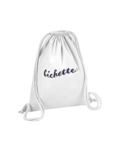 Sac de Gym en Coton Blanc Bichette Humour Animaux Expression 12 Litres