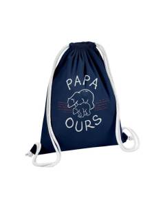 Sac de Gym en Coton Bleu Papa Ours Famille Mignon Animal 12 Litres