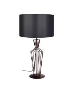 ALICIA-Lampe de salon filaire métal  bronze Abat-jour: empire tissu noir 1 ampoule E27 urbain P45xD45xH66cm