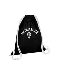 Sac de Gym en Coton Noir Matriarche Maman Famille Féminisme 12 Litres