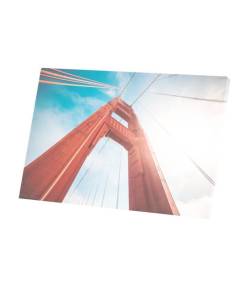 Tableau Décoratif  Pont Golden Gate Rouge Perspective Arche Californie USA  (90 cm x 60 cm)