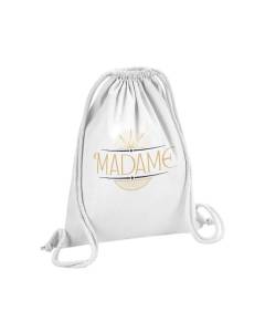 Sac de Gym en Coton Blanc Madame Chic Luxe France Vintage 12 Litres