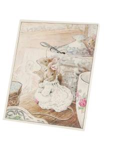Tableau Décoratif  Famille Souris Tea Party Illustration Enfant Beatrice Potter (60 cm x 71 cm)