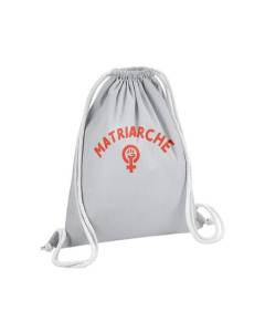 Sac de Gym en Coton Gris Matriarche Maman Famille Féminisme 12 Litres