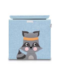 Boîte de rangement en tissu pour enfant "raton laveur" avec couvercle, compatible Ikea Kallax Lifeney