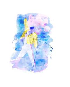 Tableau Décoratif  Freddie Mercury Yellow Jacket Graphic Fan Art (40 cm x 54 cm)