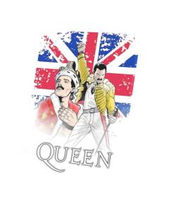 Tableau Décoratif  Freddie Mercury Queen Graphic Fan Art Drapeau Anglais (30 cm x 42 cm)