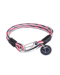 Bracelet Nautical Rope Maui Seajure Rouge, Bleu Marine et Blanc