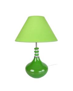 COLLO QUADRATTO-Lampe de salon vase verre  vert Abat-jour: empire tissu vert 1 ampoule E27 urbain P40xD40xH57cm