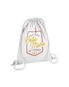 Sac de Gym en Coton Blanc Certifiée Belle-Mère de l'Année Famille Belle-Maman 12 Litres