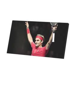 Tableau Décoratif  Roger Federer Vainqueur Celebrant Tennis Superstar Sport (71 cm x 40 cm)
