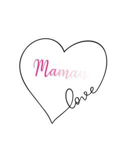 Tableau Décoratif  Maman Love Coeur Amour Mignon Tendresse Mere (44 cm x 40 cm)