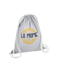 Sac de Gym en Coton Gris La Môme Luxe Chic France Femme Vintage 12 Litres