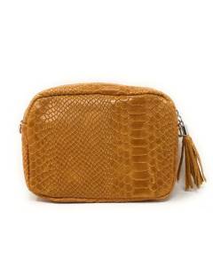 Sac bandoulière en cuir grainé SEVILLA ZOO Orange - OH MY BAG - Femme - 19x14x6 cm