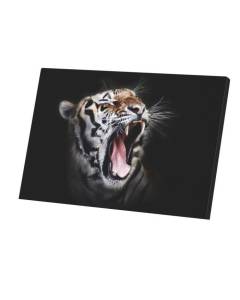 Tableau Décoratif  Portrait Tigre Baille Animal Sauvage Felin (45 cm x 30 cm)