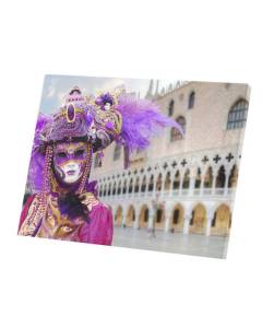Tableau Décoratif  Carnaval de Venise Masque et Costume Violet (80 cm x 60 cm)