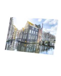 Tableau Décoratif  Canaux D'Amsterdam Hollande Pays-Bas (46 cm x 30 cm)