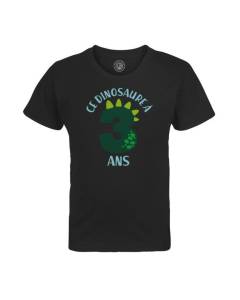 T-shirt Enfant Noir Ce Dinosaure À 3 Ans Anniversaire Celebration Enfant Cadeau