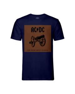 T-shirt Homme Col Rond Bleu ACDC Vintage Album Cover For Those About To Rock
