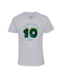 T-shirt Enfant Gris Ce Dinosaure À 10 Ans Anniversaire Celebration Enfant Cadeau