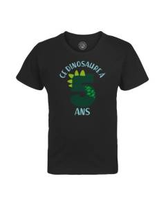 T-shirt Enfant Noir Ce Dinosaure À 5 Ans Anniversaire Celebration Enfant Cadeau