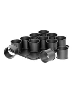 Plaque pâtisserie 12 mini moules ronds amovibles Zenker Black Metallic 7402