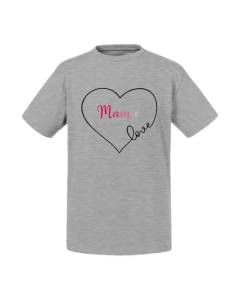 T-shirt Enfant Gris Mamie Love Coeur Amour Grand Mere Tendresse