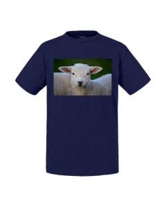 T-shirt Enfant Bleu Agneau Bebe Mouton Super Mignon Prairie Animal